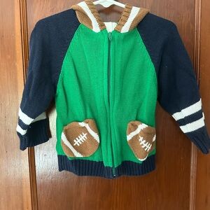 Florence Eiseman Green and Navy Kids Hoodie